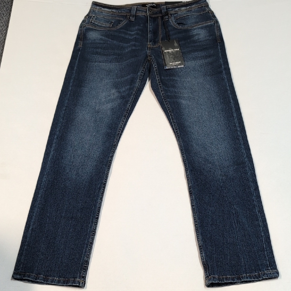Kenneth Cole Low Impact Denim Stretch /Slim Fit Blue Jeans Size 30X32